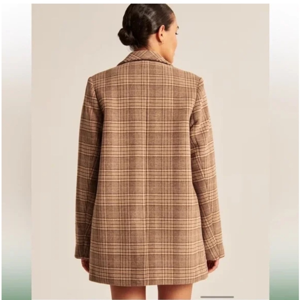 Abercrombie & Fitch Heavyweight Plaid Wool-Blend Blazer Coat Size small - Picture 4 of 11